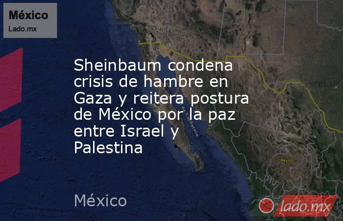 Sheinbaum condena crisis de hambre en Gaza y reitera postura de México por la paz entre Israel y Palestina. Noticias en tiempo real