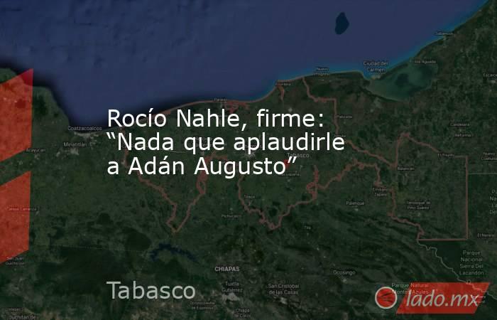 Rocío Nahle, firme: “Nada que aplaudirle a Adán Augusto”. Noticias en tiempo real