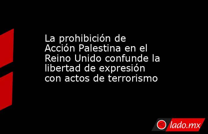 La prohibición de Acción Palestina en el Reino Unido confunde la libertad de expresión con actos de terrorismo. Noticias en tiempo real