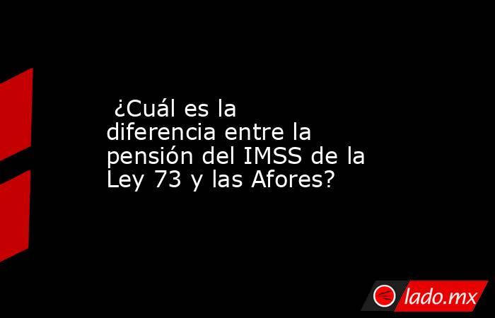  ¿Cuál es la diferencia entre la pensión del IMSS de la Ley 73 y las Afores?. Noticias en tiempo real