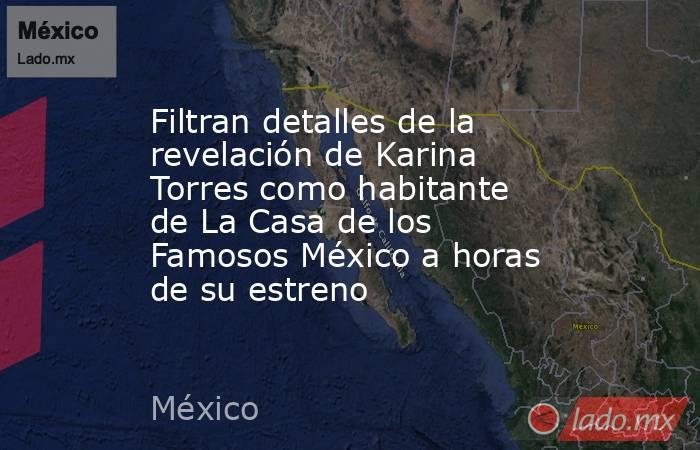 Filtran detalles de la revelación de Karina Torres como habitante de La Casa de los Famosos México a horas de su estreno. Noticias en tiempo real