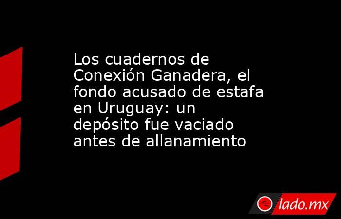 Los cuadernos de Conexión Ganadera, el fondo acusado de estafa en Uruguay: un depósito fue vaciado antes de allanamiento. Noticias en tiempo real