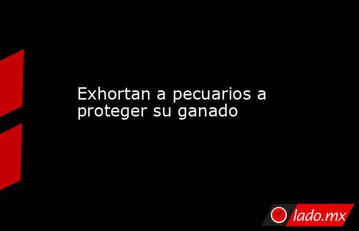 Exhortan a pecuarios a proteger su ganado. Noticias en tiempo real