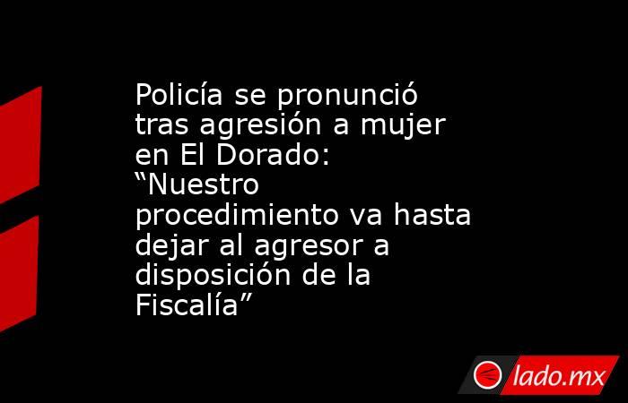Policía se pronunció tras agresión a mujer en El Dorado: “Nuestro procedimiento va hasta dejar al agresor a disposición de la Fiscalía”. Noticias en tiempo real