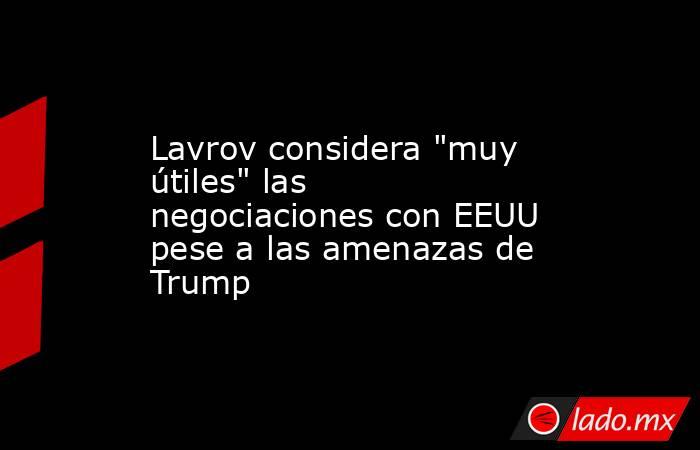 Lavrov considera 