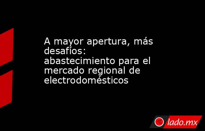 A mayor apertura, más desafíos: abastecimiento para el mercado regional de electrodomésticos. Noticias en tiempo real