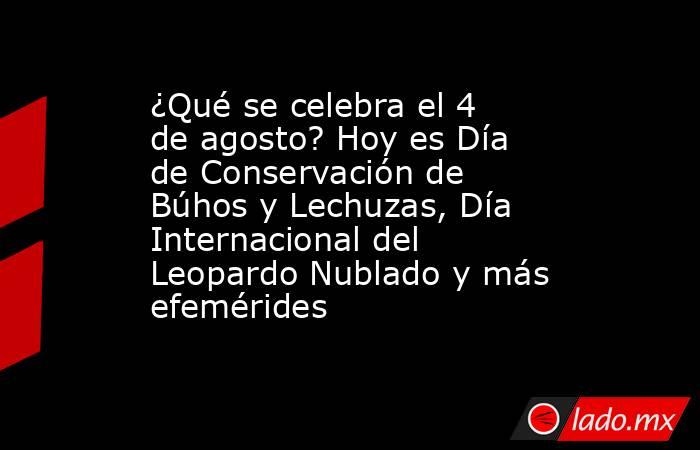 ¿Qué se celebra el 4 de agosto? Hoy es Día de Conservación de Búhos y Lechuzas, Día Internacional del Leopardo Nublado y más efemérides. Noticias en tiempo real