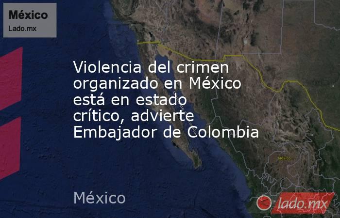 Violencia del crimen organizado en México está en estado crítico, advierte Embajador de Colombia. Noticias en tiempo real