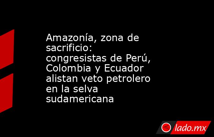 Amazonía, zona de sacrificio: congresistas de Perú, Colombia y Ecuador alistan veto petrolero en la selva sudamericana. Noticias en tiempo real