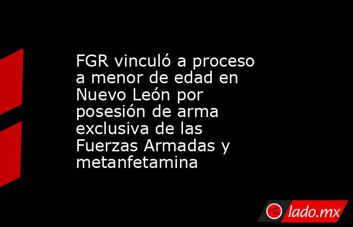 FGR vinculó a proceso a menor de edad en Nuevo León por posesión de arma exclusiva de las Fuerzas Armadas y metanfetamina. Noticias en tiempo real
