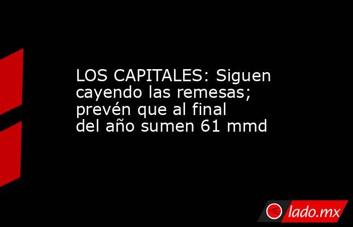 LOS CAPITALES: Siguen cayendo las remesas; prevén que al final del año sumen 61 mmd. Noticias en tiempo real