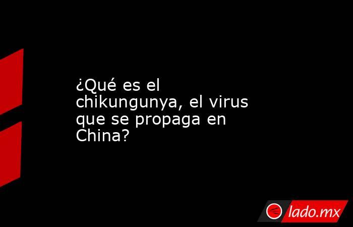¿Qué es el chikungunya, el virus que se propaga en China?. Noticias en tiempo real