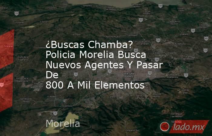 ¿Buscas Chamba? Policia Morelia Busca Nuevos Agentes Y Pasar De 800 A Mil Elementos. Noticias en tiempo real