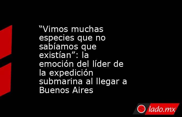 “Vimos muchas especies que no sabíamos que existían”: la emoción del líder de la expedición submarina al llegar a Buenos Aires. Noticias en tiempo real