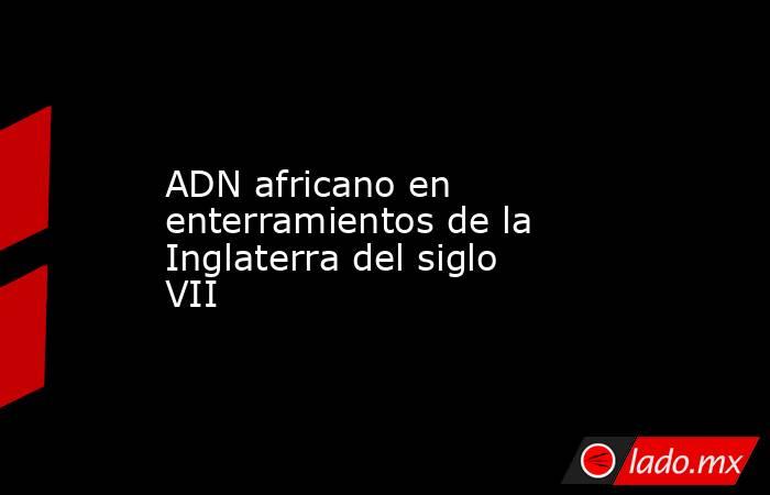 ADN africano en enterramientos de la Inglaterra del siglo VII. Noticias en tiempo real