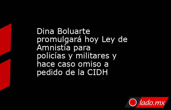 Dina Boluarte promulgará hoy Ley de Amnistía para policías y militares y hace caso omiso a pedido de la CIDH. Noticias en tiempo real