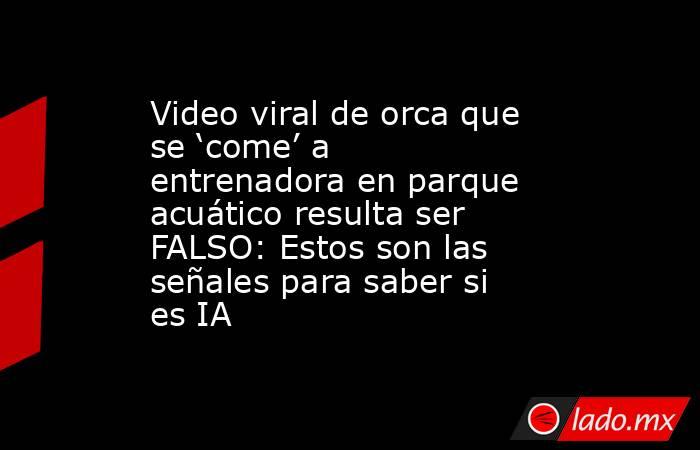 Video viral de orca que se ‘come’ a entrenadora en parque acuático resulta ser FALSO: Estos son las señales para saber si es IA. Noticias en tiempo real
