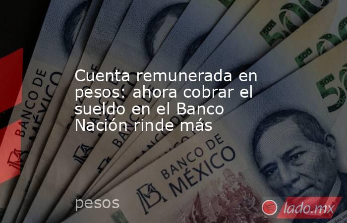 Cuenta remunerada en pesos: ahora cobrar el sueldo en el Banco Nación rinde más. Noticias en tiempo real