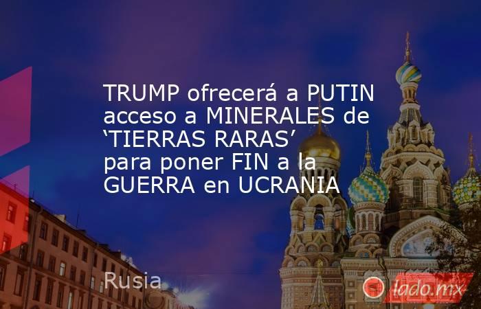 TRUMP ofrecerá a PUTIN acceso a MINERALES de ‘TIERRAS RARAS’ para poner FIN a la GUERRA en UCRANIA. Noticias en tiempo real