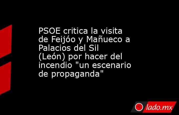 PSOE critica la visita de Feijóo y Mañueco a Palacios del Sil (León) por hacer del incendio 