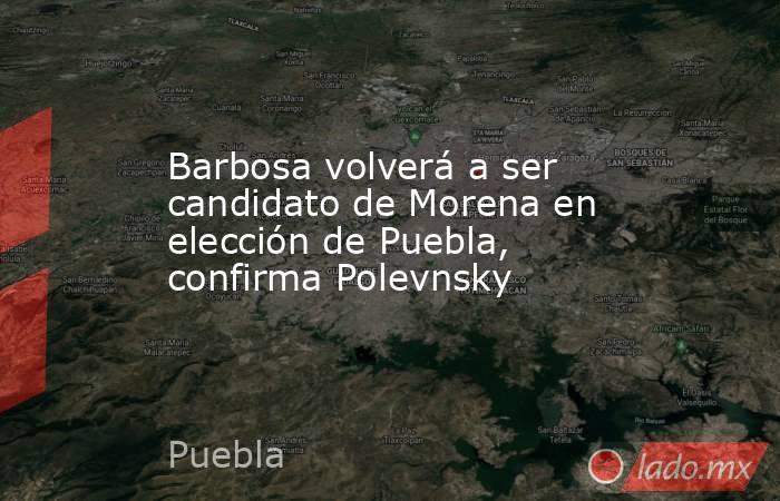 Barbosa volverá a ser candidato de Morena en elección de Puebla, confirma Polevnsky. Noticias en tiempo real