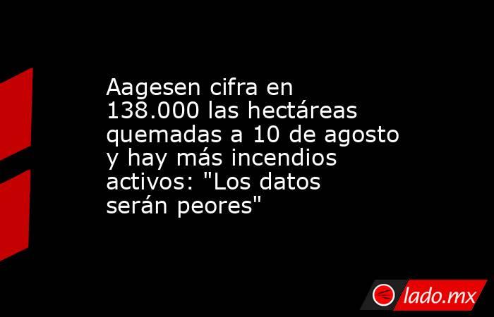 Aagesen cifra en 138.000 las hectáreas quemadas a 10 de agosto y hay más incendios activos: 