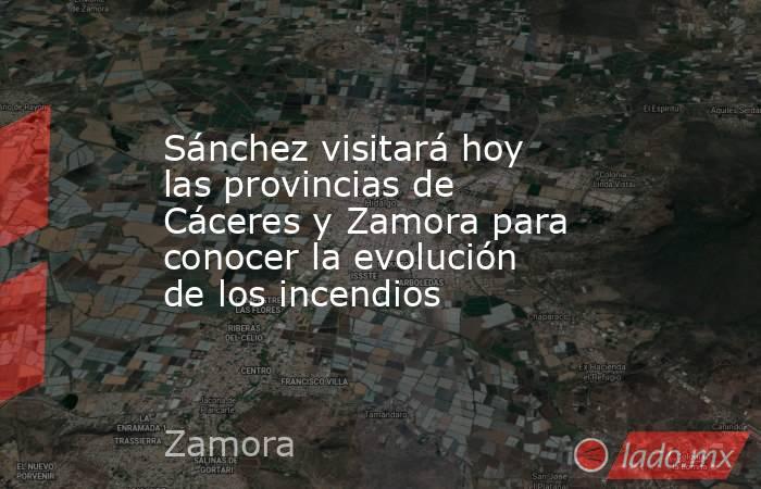 Sánchez visitará hoy las provincias de Cáceres y Zamora para conocer la evolución de los incendios. Noticias en tiempo real