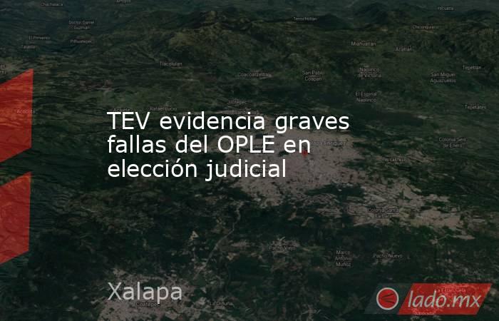 TEV evidencia graves fallas del OPLE en elección judicial. Noticias en tiempo real