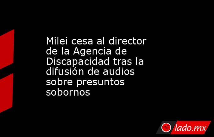 Milei cesa al director de la Agencia de Discapacidad tras la difusión de audios sobre presuntos sobornos. Noticias en tiempo real