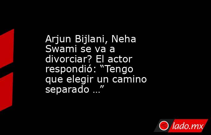 Arjun Bijlani, Neha Swami se va a divorciar? El actor respondió: “Tengo que elegir un camino separado …”. Noticias en tiempo real