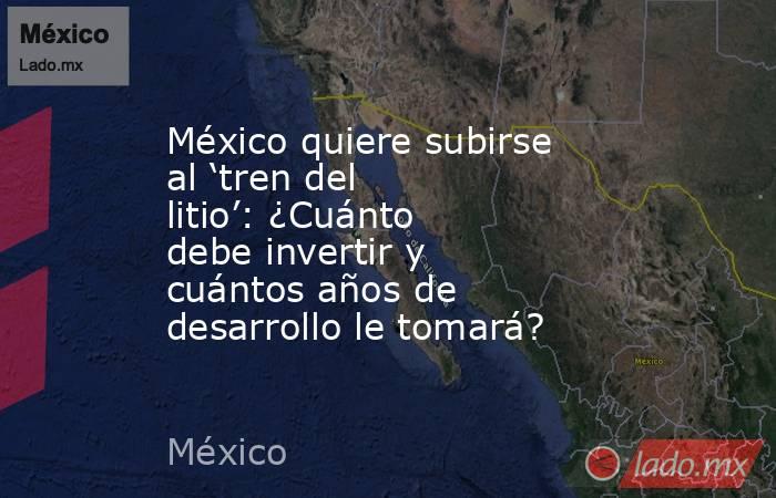 México quiere subirse al ‘tren del litio’: ¿Cuánto debe invertir y cuántos años de desarrollo le tomará?. Noticias en tiempo real