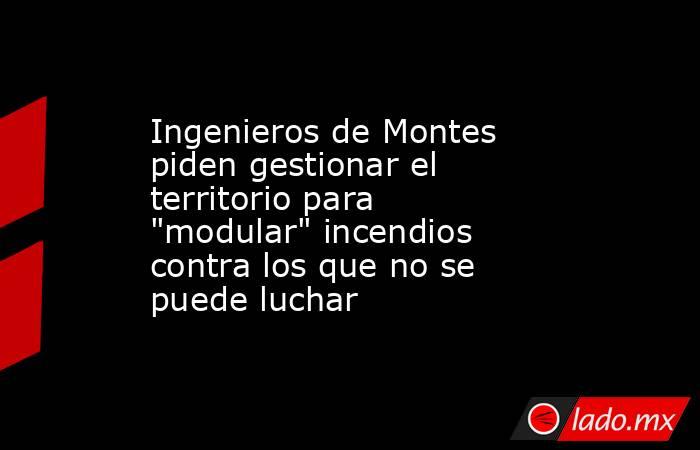 Ingenieros de Montes piden gestionar el territorio para 
