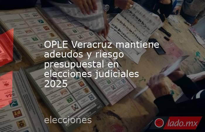 OPLE Veracruz mantiene adeudos y riesgo presupuestal en elecciones judiciales 2025. Noticias en tiempo real
