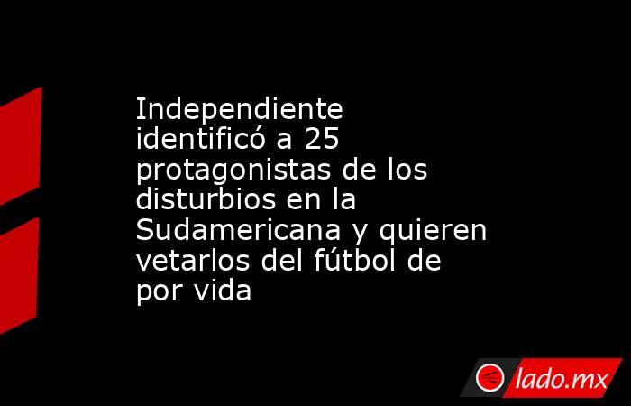 Independiente identificó a 25 protagonistas de los disturbios en la Sudamericana y quieren vetarlos del fútbol de por vida. Noticias en tiempo real