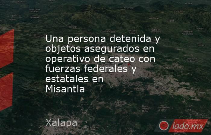 Una persona detenida y objetos asegurados en operativo de cateo con fuerzas federales y estatales en Misantla  . Noticias en tiempo real