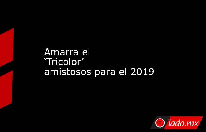 Amarra el ‘Tricolor’ amistosos para el 2019. Noticias en tiempo real