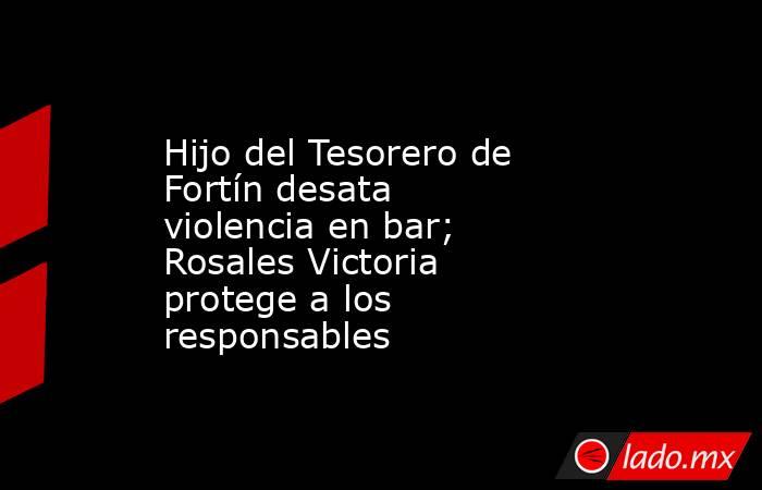 Hijo del Tesorero de Fortín desata violencia en bar; Rosales Victoria protege a los responsables. Noticias en tiempo real