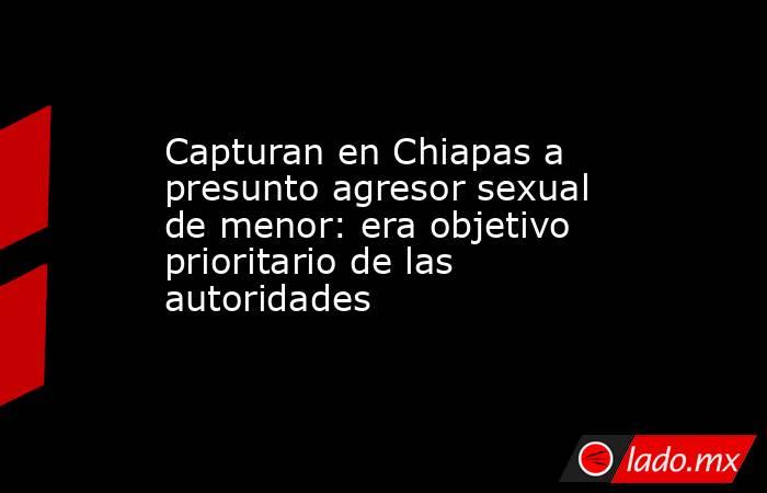 Capturan en Chiapas a presunto agresor sexual de menor: era objetivo prioritario de las autoridades. Noticias en tiempo real