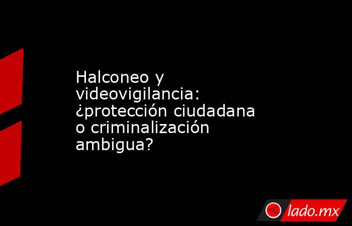 Halconeo y videovigilancia: ¿protección ciudadana o criminalización ambigua?. Noticias en tiempo real