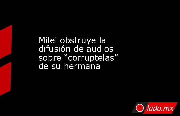 Milei obstruye la difusión de audios sobre “corruptelas” de su hermana. Noticias en tiempo real