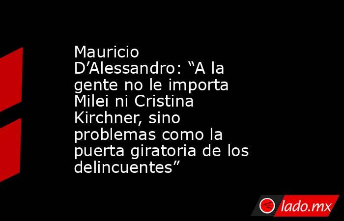Mauricio D’Alessandro: “A la gente no le importa Milei ni Cristina Kirchner, sino problemas como la puerta giratoria de los delincuentes”. Noticias en tiempo real