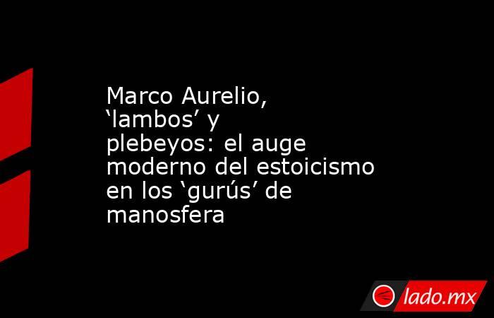 Marco Aurelio, ‘lambos’ y plebeyos: el auge moderno del estoicismo en los ‘gurús’ de manosfera. Noticias en tiempo real