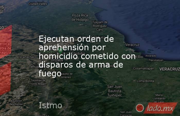 Ejecutan orden de aprehensión por homicidio cometido con disparos de arma de fuego. Noticias en tiempo real