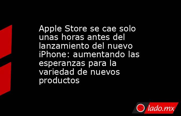 Apple Store se cae solo unas horas antes del lanzamiento del nuevo iPhone: aumentando las esperanzas para la variedad de nuevos productos. Noticias en tiempo real