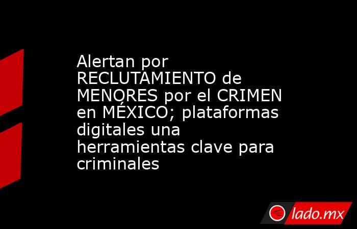 Alertan por RECLUTAMIENTO de MENORES por el CRIMEN en MÉXICO; plataformas digitales una herramientas clave para criminales. Noticias en tiempo real