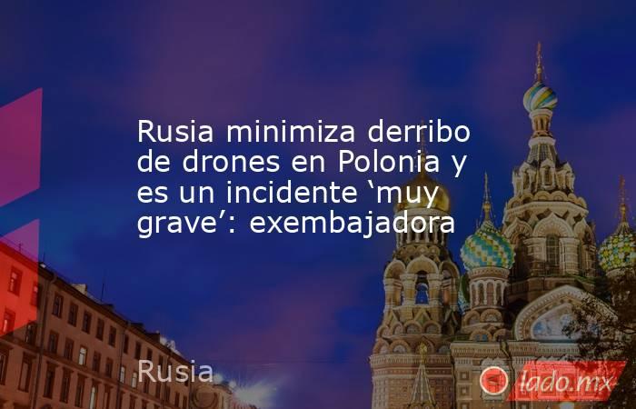 Rusia minimiza derribo de drones en Polonia y es un incidente ‘muy grave’: exembajadora. Noticias en tiempo real