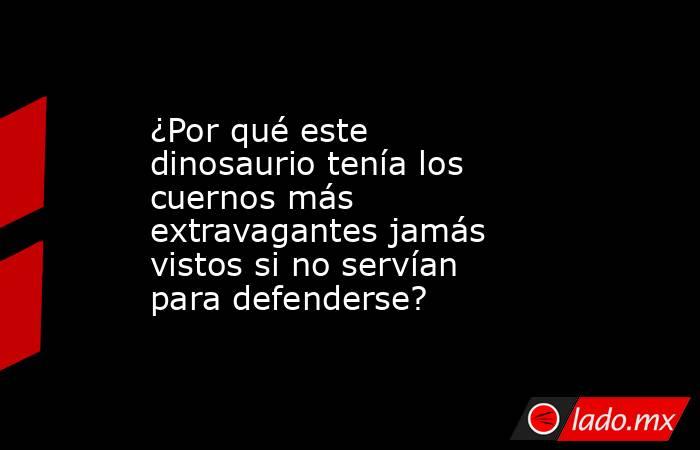 ¿Por qué este dinosaurio tenía los cuernos más extravagantes jamás vistos si no servían para defenderse?. Noticias en tiempo real