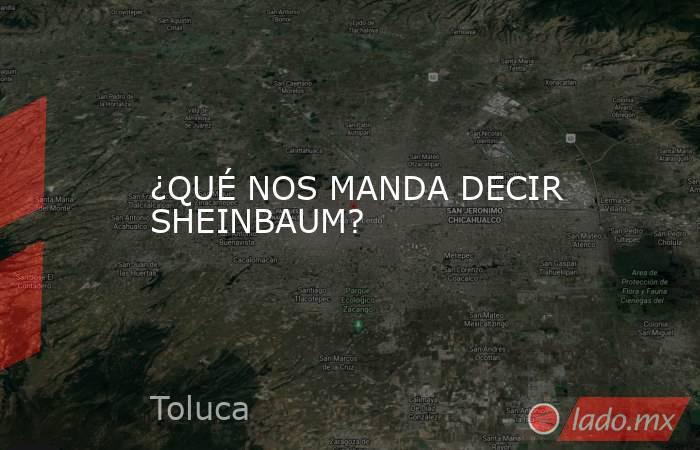 ¿QUÉ NOS MANDA DECIR SHEINBAUM?. Noticias en tiempo real
