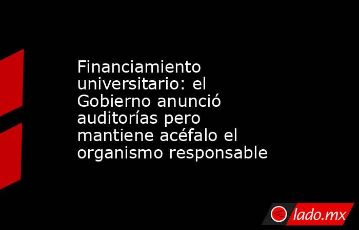 Financiamiento universitario: el Gobierno anunció auditorías pero mantiene acéfalo el organismo responsable. Noticias en tiempo real