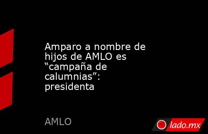 Amparo a nombre de hijos de AMLO es “campaña de calumnias”: presidenta. Noticias en tiempo real